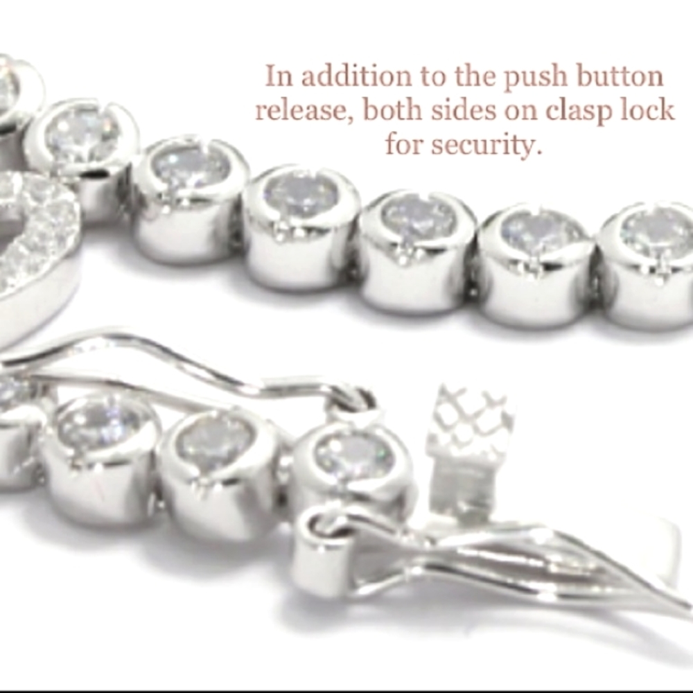 5.0 ctw White Topaz & Diamond Charm Bracelet